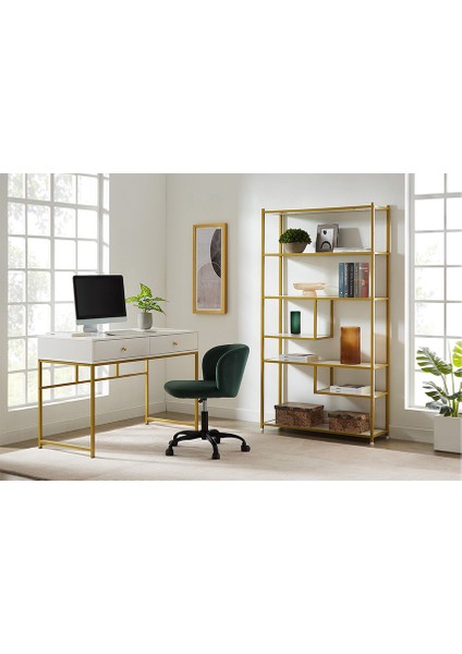 Serenity Beyaz Gold Metal Çalışma Masası fiyatları