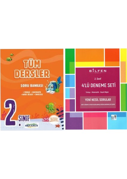 2. Sınıf Tüm Dersler Soru Bankası + Bilfen Deneme Paketi