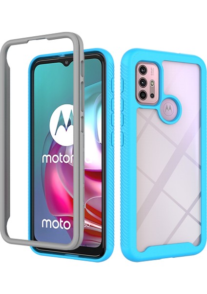 Moto G30 Motorola Moto G30 Yıldızlı Gökyüzü Katı Renk Serisi Darbeye Pc + Tpu Koruyucu Kılıf Cep Tefonu Aksesuarları - Mavi (Yurt Dışından)