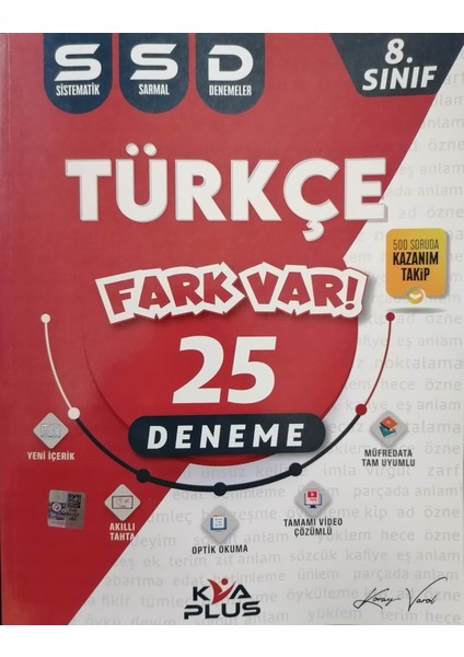 Plus 8.Sınıf LGS Fark Var Türkçe Sarmal 25 Deneme - LGS Deneme
