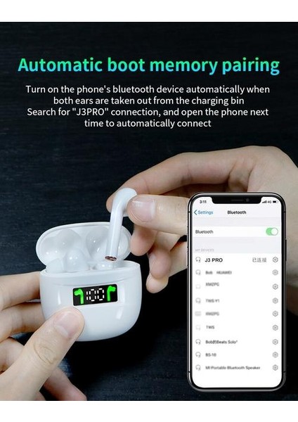 J3 Pro Tws Bluetooth Kulaklık 5.2 Kablosuz Kulakiçi Stereo Spor Su Geçirmez Kulaklık Handsfree Telefon Hd Oyun Spor Kulakiçibuetooth Kulaklık Kulaklıklar modelleri