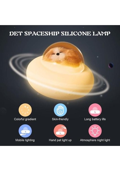 LED Bebek Gece Lambası Köpek Silikon, 7 Renkli Köpek Lambası, Şarj Edilebilir ve Dokunun Kontrolü Bebekler, Erkekler, Kızlar, Yetişkinler, Yatak Odası, Banyolar, Açık, (Beyaz) Için Idealdir.