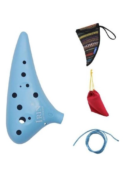 Ocarina 12 Buracos C Anahtar Ocarina 12 Delik Ocarina Flüt Orff Instruments Çocuklar Için Müzik Aletleri | Ocarina (Mavi)