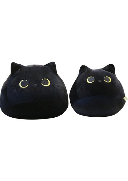 40 Cmc Kara Kedi Şeklinde Peluş Yastıklar - Siyah (Yurt Dışından)