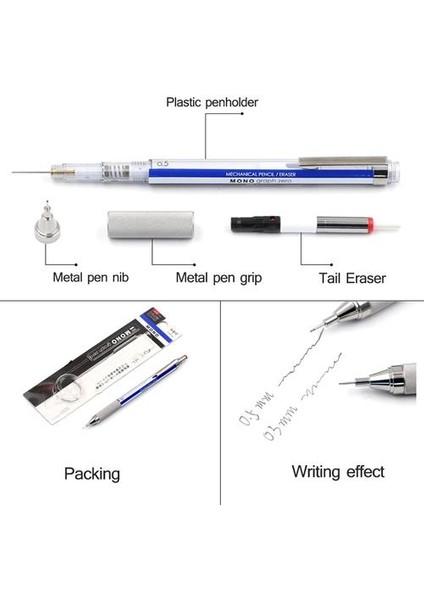 1 Adet Gümüş 0.3mm Profesyonel Mekanik Kalemler Mono Grafik Çizim Grafit Taslak Kroki Kalem Okul Malzemeleri | Mekanik Kalemler