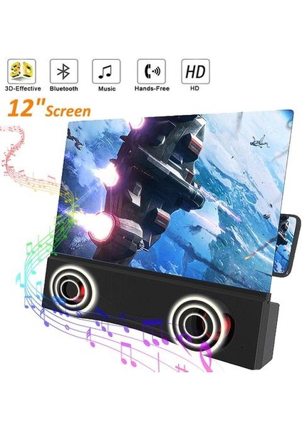 12 "hd 3D Bluetooth Telefon Ekran Büyüteç Stereo Hoparlör Hd Video Amplifikatör Evrensel Cep Telefonu Için Gücü fiyatları