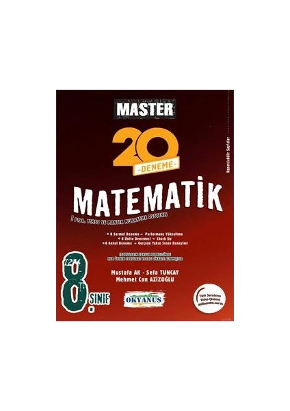 Okyanus Yayınları 8. Sınıf Matematik 20 Deneme Master Serisi 1122