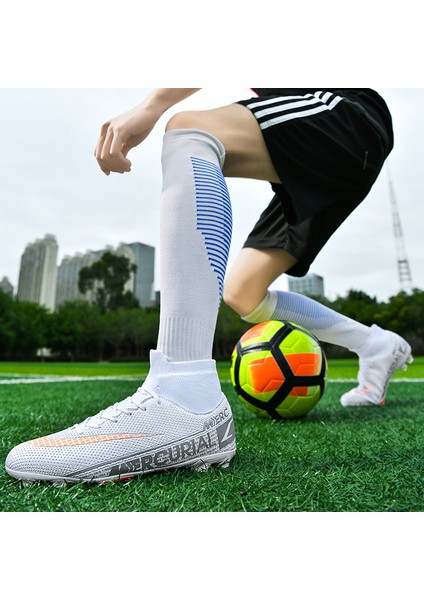 Fg/ag Erkek Krampon Erkek ve Çocuk Yüksek Bilek Futbol Ayakkabısı fırsatları