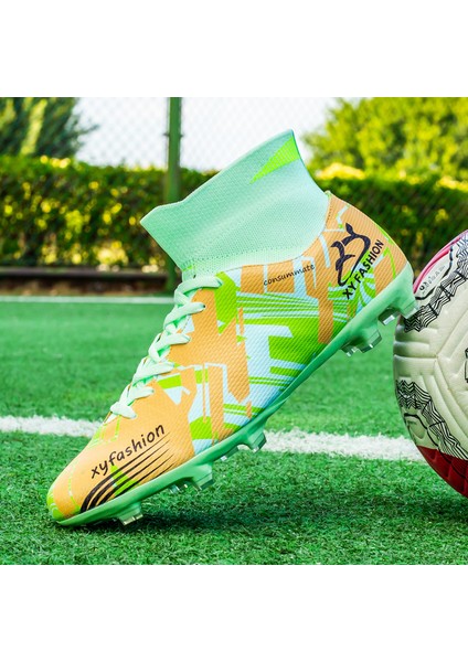 Erkek Krampon Yüksek Kaliteli Futbol Ayakkabısı Ag Football Sneaker Futsal Antrenman Ayakkabısı Yeşil modelleri