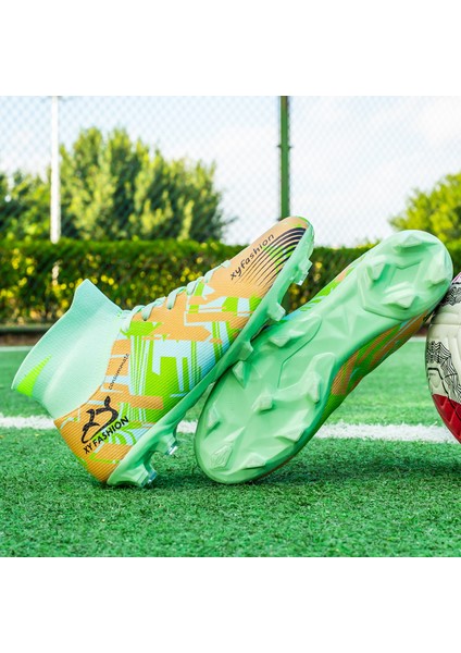 Erkek Krampon Yüksek Kaliteli Futbol Ayakkabısı Ag Football Sneaker Futsal Antrenman Ayakkabısı Yeşil fırsatları
