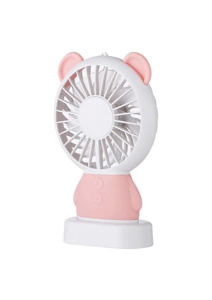 Taşınabilir Şarj Edilebilir USB Fan 2 Hız Mini Yedi Renkli Soğutma Fanı Ev ve Açık Için LED Işık | Hayranları (Pembe)