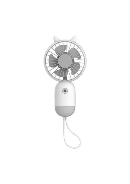 Sevimli El Fan, USB Şarj, Taşınabilir Rüzgar Gücü Ultra Sessiz Mini Çok Fonksiyonlu Elektrikli Fan | Fanlar (Beyaz)