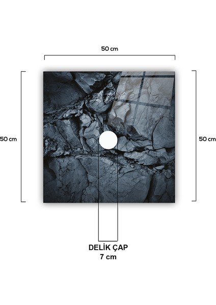Cam Avize Göbeği | Doğal Taş Desen | 50cm x 50cm fırsatları