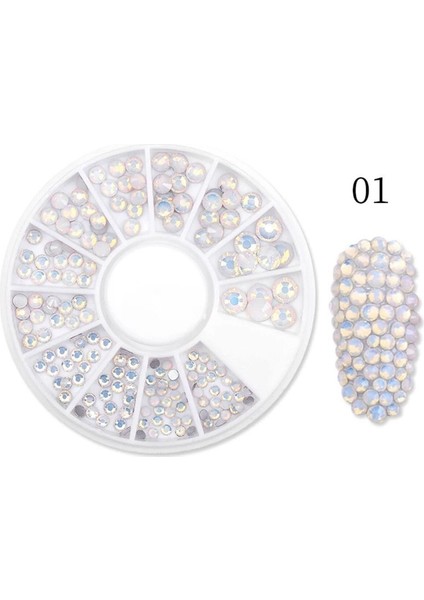 White Beyaz Swarovski Süsleme Taş Seti
