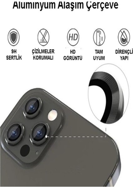 Iphone 12 Pro ile Uyumlu Cam Kamera Lens Koruyucu Sffcamco Blue