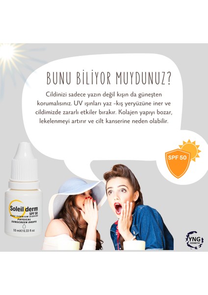 Pure Titanium Dioxide SPF50 Fiziksel Güneş Koruyucu Damla 10 ml