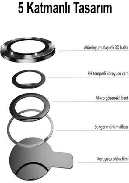 Iphone 11 ile Uyumlu Cam Kamera Lens Koruyucu Sffcamco Silver