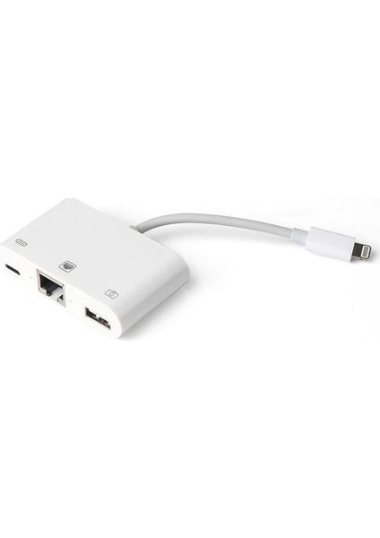 iPhone iPad Lightning Gigabit Ethernet Kamera Şarj Adaptörü NK107