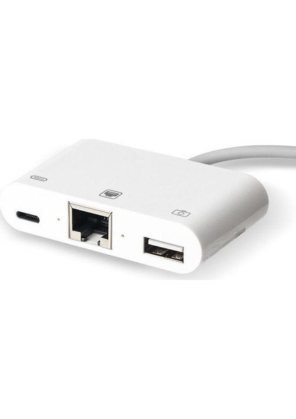 iPhone iPad Lightning Gigabit Ethernet Kamera Şarj Adaptörü NK107