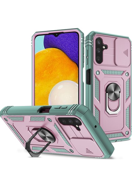 Samsung Galaxy A13 5g Için Standlı Telefon Koruyucu Kılıf - Pembe - Turkuaz (Yurt Dışından)
