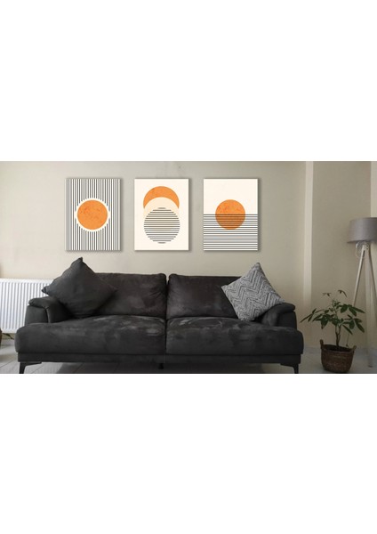 3 Parça Dekoratif Kanvas Tablo Seti 30 x 45 cm