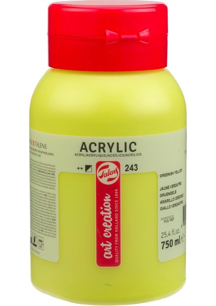 Talens Art Creation Akrilik Boya 750 ml Greenish Yellow