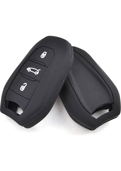 Peugeot 208 308 508 3008 5008 Uyumlu Silikon Oto Anahtar Kumanda Kabı Kılıf Siyah fiyatları