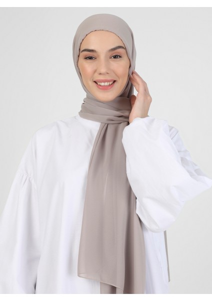 Boneli Şifon Şal - Taş - Ecardin