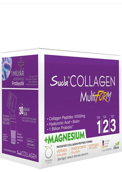 Suda Collagen Multiform Tip1 Tip2 Tip3  & Magnezyum 15GR 30 Saşe