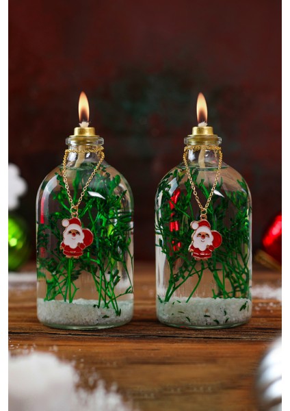 Imperiums Yılbaşı Özel Tasarım Noel Baba Charm Dekoratif Kandil Mum 2'li Set fırsatları