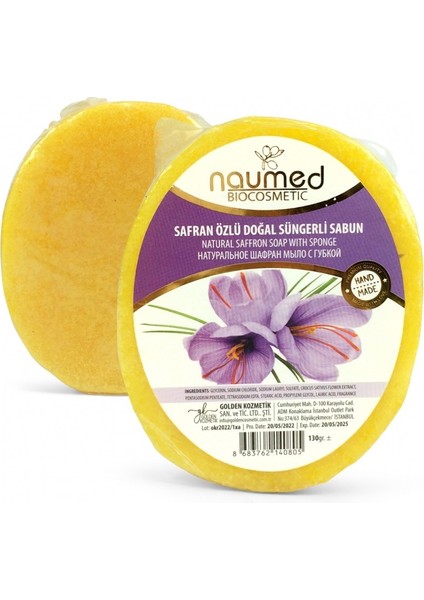 Safran Özlü Doğal Süngerli Sabun 130GR
