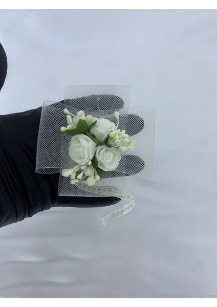 Kına Geceleri Için 10'lu El Işi Kurdeleli Beyaz Nedime Bilekliği