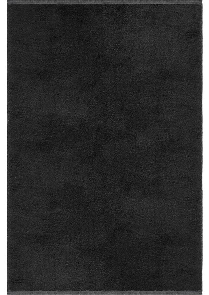 Comfort Puffy Düz Saçaklı Peluş Yıkanabilir Siyah Yolluk Y1002A indirimleri