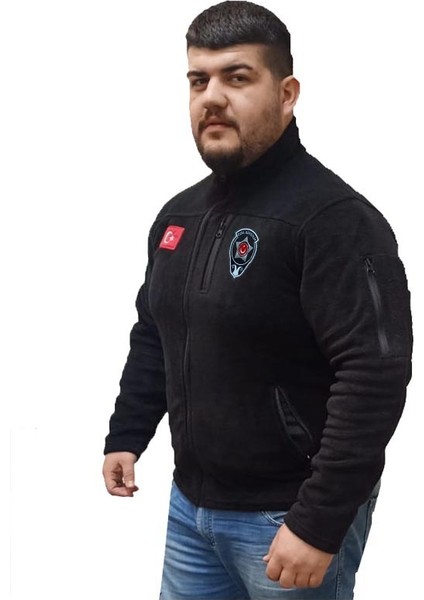 Askervadisi Taktik 5 Cepli Özel Güvenlik Polar Siyah Renk Bayrak Nakış Işlemeli indirimleri