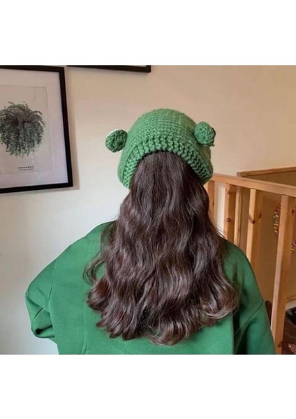 Yeşil Kurbağa Bere,tarzını Yaşamak Isteyenlere,crochet Bucket, El Örmesi,tasarım,trend Son Moda fiyatları