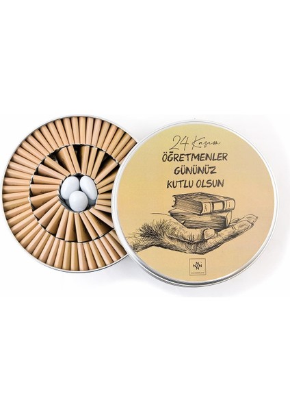 Öğretmenler Günü Kitap Desenli Metal Kutu Çikolata 80 Adet indirimleri