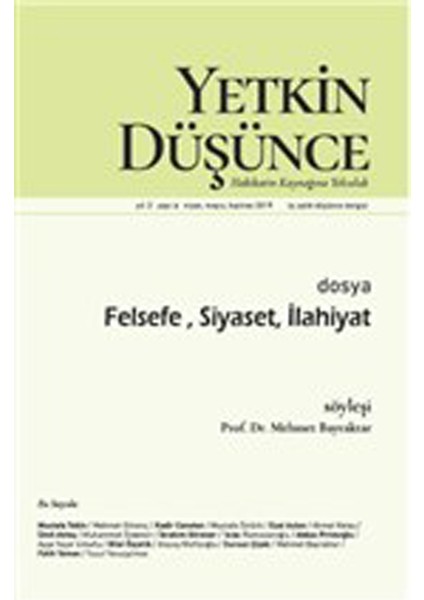 Yıl: 2 Sayı: 6 Nisan - Mayıs - Haziran 2019
