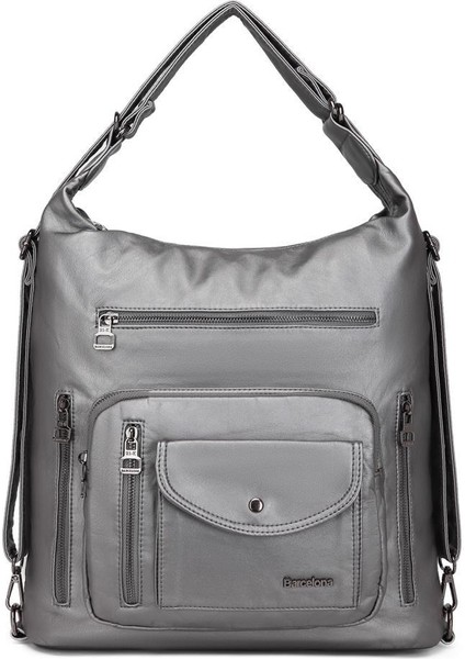 Yıkama Deri Hem Sırt Hem Omuz Kadın Çantası 21-K Barcelona 1580