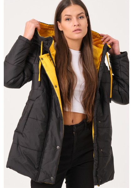 Z6660 Dewberry Bayan Kaban-Açık Siyah