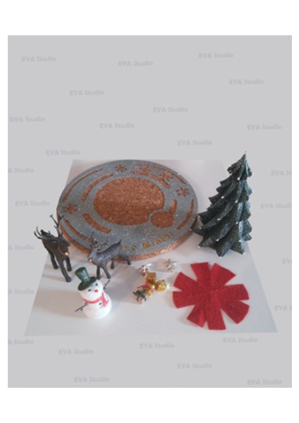 12 Parça Yılbaşı Dekoratif Set-Yılbaşı Ağaçlı ve Geyikli Mantar Sunumluklu Yılbaşı Hediyelik fiyatları