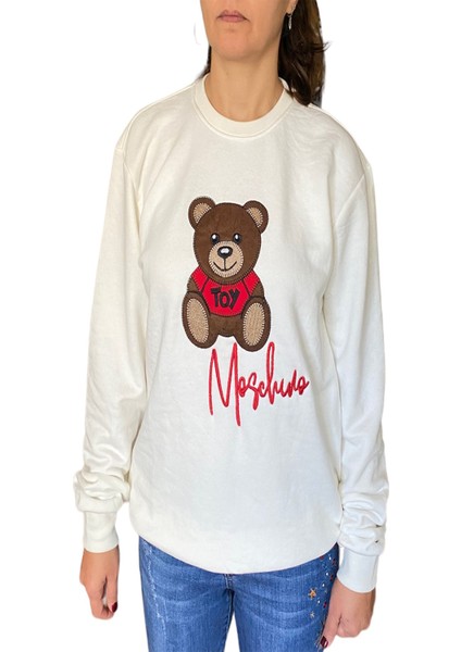 Unisex Ekru Mschno Toy Ayıcık Nakışlı Sweatshirt modelleri