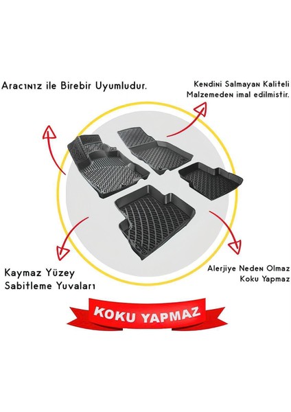 Audi A3 2003-2012 Siyah Paspas ve Siyah Bagaj Havuzu