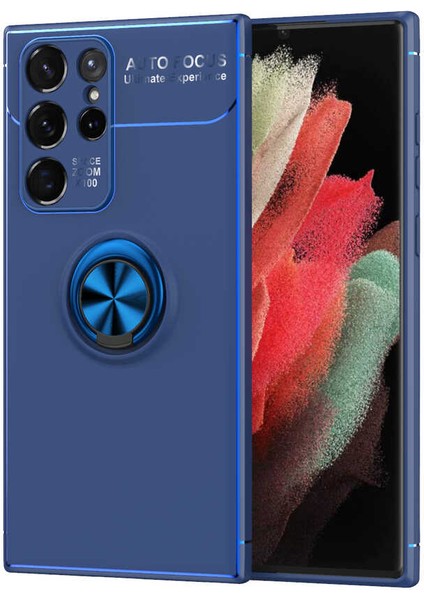 Samsung Galaxy S22 Ultra Kılıf Kamera Çıkıntılı Renkli Yüzüklü Standlı Mıknatıslı Kapak (Ravel) fiyatları