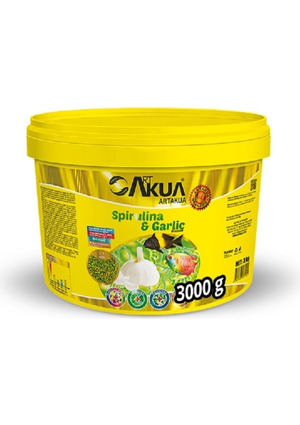 Artakua Spirulina Garlic Granulat Yem 100 Gram