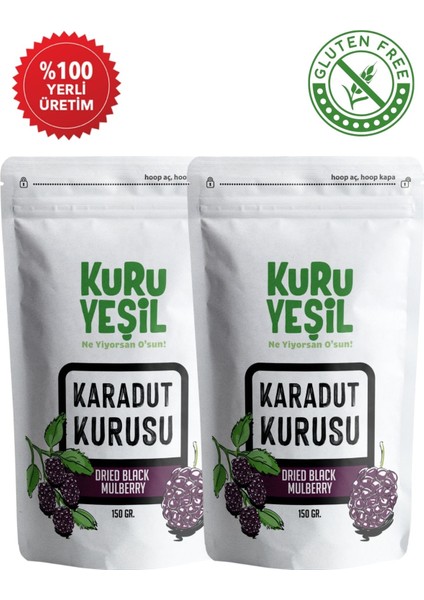 Kuru Yeşil Karadut Kurusu, Dried Fruit, Blackberry, Healthy Snack, Freeze Dried, 300 gr