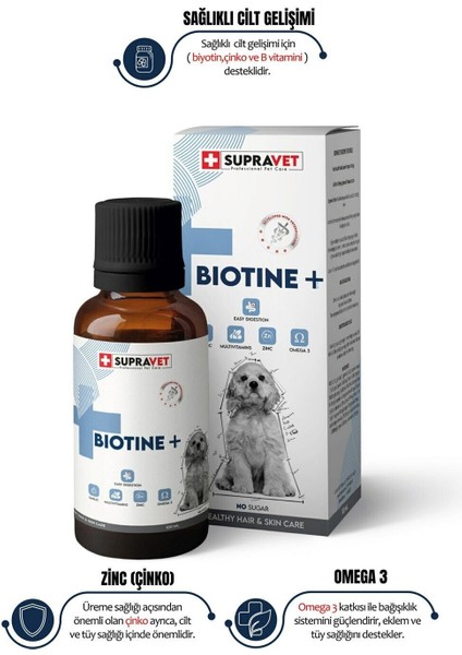 Plus +B For Dogs Biotine Damla 100 Ml + Zinc + Multi Vitamin ( Köpekler Için Damlası )