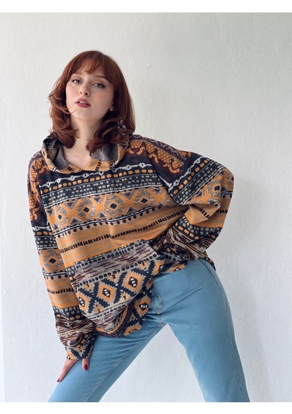Oversize Basic Kapüşonlu Sweatshirt Unisex Çok Renkli