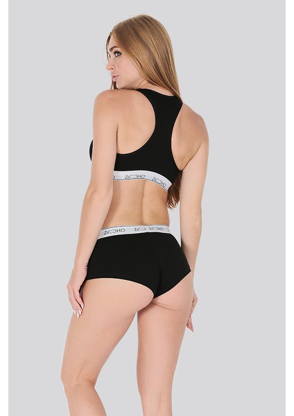 Kadın Siyah Şort Büstiyer Takım modelleri