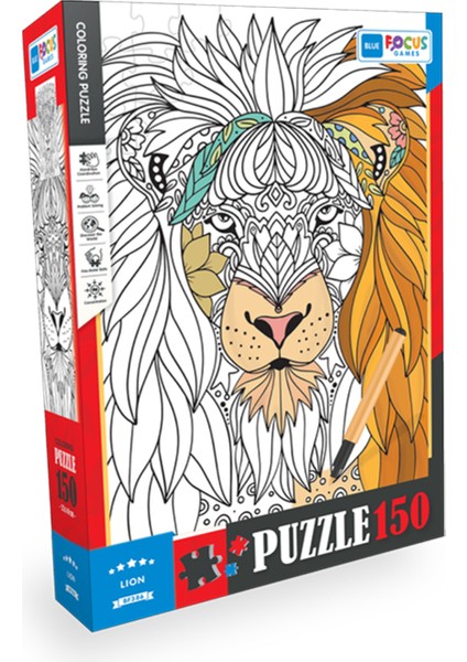 Blue Focus 150 Parça - Colorıng Puzzle Lıon (Aslan)