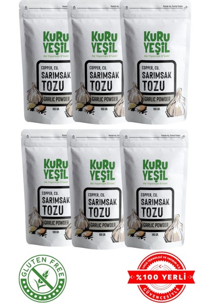 Kuru Yeşil Sarımsak Tozu 6 x 100 gr | Sebze Kurusu | Kuru Sarımsak | Yerli Üretim | Taş Köprü Sarımsağı